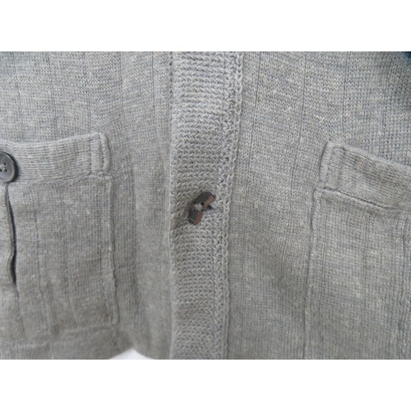 Vintage Polo Ralph Lauren Cardigan Sweater Mens Large Gray Alpaca Linen Button - Picture 4 of 10